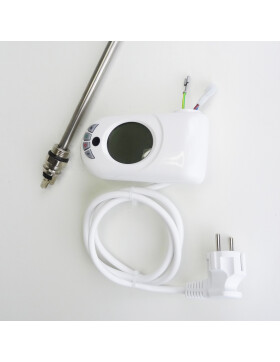 Heizstab, Heizpatrone 300 bis 600 Watt mit digitalem programmierbaren Thermostat für Badheizkörper, Handtuchtrockner