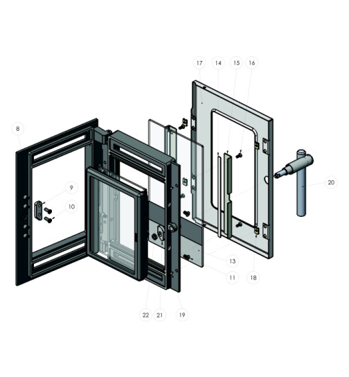 Heiztürglas außen bedruck für Lohberger LC 70, LC 75 A und LM 40