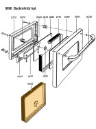Schauglaspaket für die Backrohrtür mit Thermometer Links und Silikondichtung für Ligna Combi 70 und 75 B