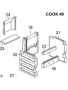 Einzelsteine Schamott Celus Cook 40 und 50 Schachtstein vorne Nr. 18
