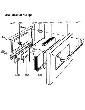 Backrohrtür komplett für LHS und Rega 75 und 90...
